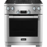 Miele - HR 1724-3 G DF - 30'' Duel Fuel Range DirectSelect 4 Burner MTouch - Clean Touch Steel