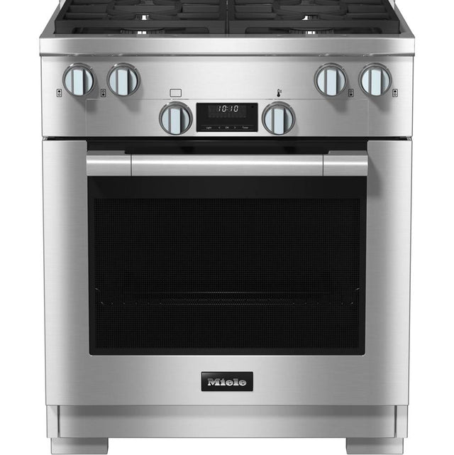 Miele - HR 1724-3 G DF - 30'' Duel Fuel Range DirectSelect 4 Burner MTouch - Clean Touch Steel