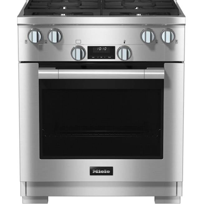 Miele - HR 1724-3 LP DF - 30'' Duel Fuel Range DirectSelect LP 4 Burner - Clean Touch Steel