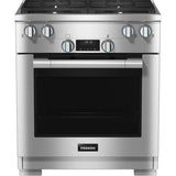 Miele - HR 1724-3 LP DF - 30'' Duel Fuel Range DirectSelect LP 4 Burner - Clean Touch Steel