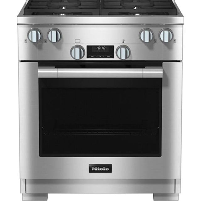 Miele - HR 1724-3 LP DF - 30'' Duel Fuel Range DirectSelect LP 4 Burner - Clean Touch Steel