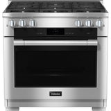 Miele - HR 1934-3 LP DF - 36'' Duel Fuel Range LP 6 Burner MTouch - Clean Touch Steel