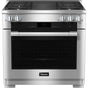 Miele - HR 1935-3 G DF GR - 36'' Duel Fuel Range 4 Burner/Grill MTouch - Clean Touch Steel