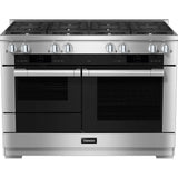 Miele - HR 1954-3 G DF - 48'' Duel Fuel Range 8 Burner MTouch - Clean Touch Steel