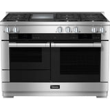 Miele - HR 1956-3 G DF GD - 48'' Duel Fuel Range 6 Burner/Griddle MTouch - Clean Touch Steel