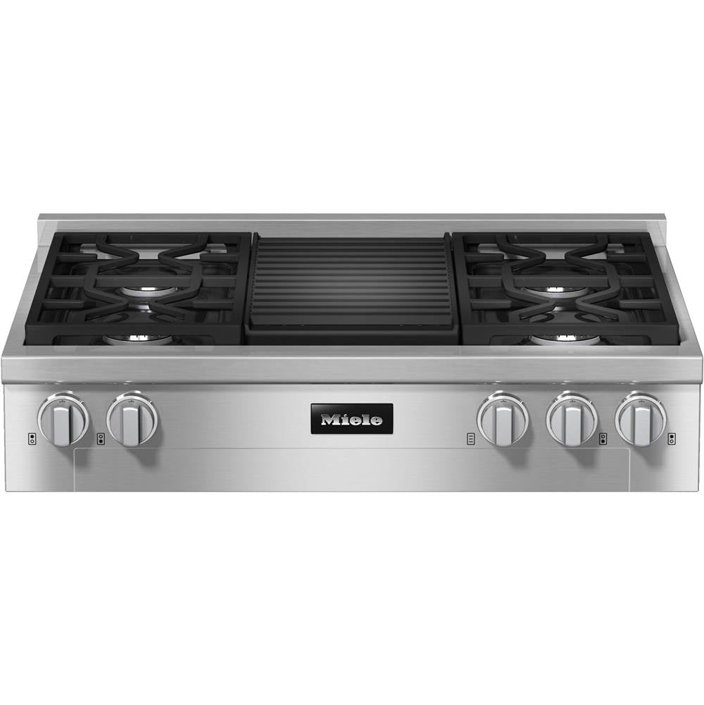 Miele - KMR 1135-3 G GR - 36'' Rangetop 4 Burner/Grill Nat Gas DirectSelect