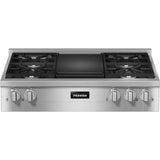 Miele - KMR 1135-3 G GR - 36'' Rangetop 4 Burner/Grill Nat Gas DirectSelect