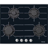 Miele - KM 3010 G - 24'' Cooktop on Black Glass Cooktop Nat Gas (Stainless Steel)