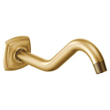 Curved Shower Arm with Wall Flange, Chrome