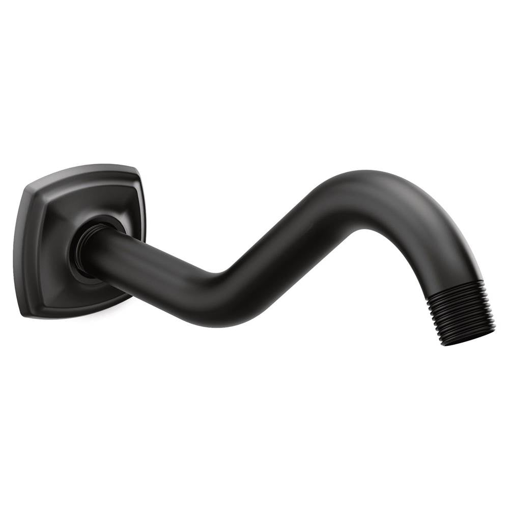 Curved Shower Arm with Wall Flange, Chrome