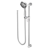 5-Function Massaging Handshower with Toggle Pause, Includes 30-Inch Slide Bar and 69-Inch Hose, Chrome