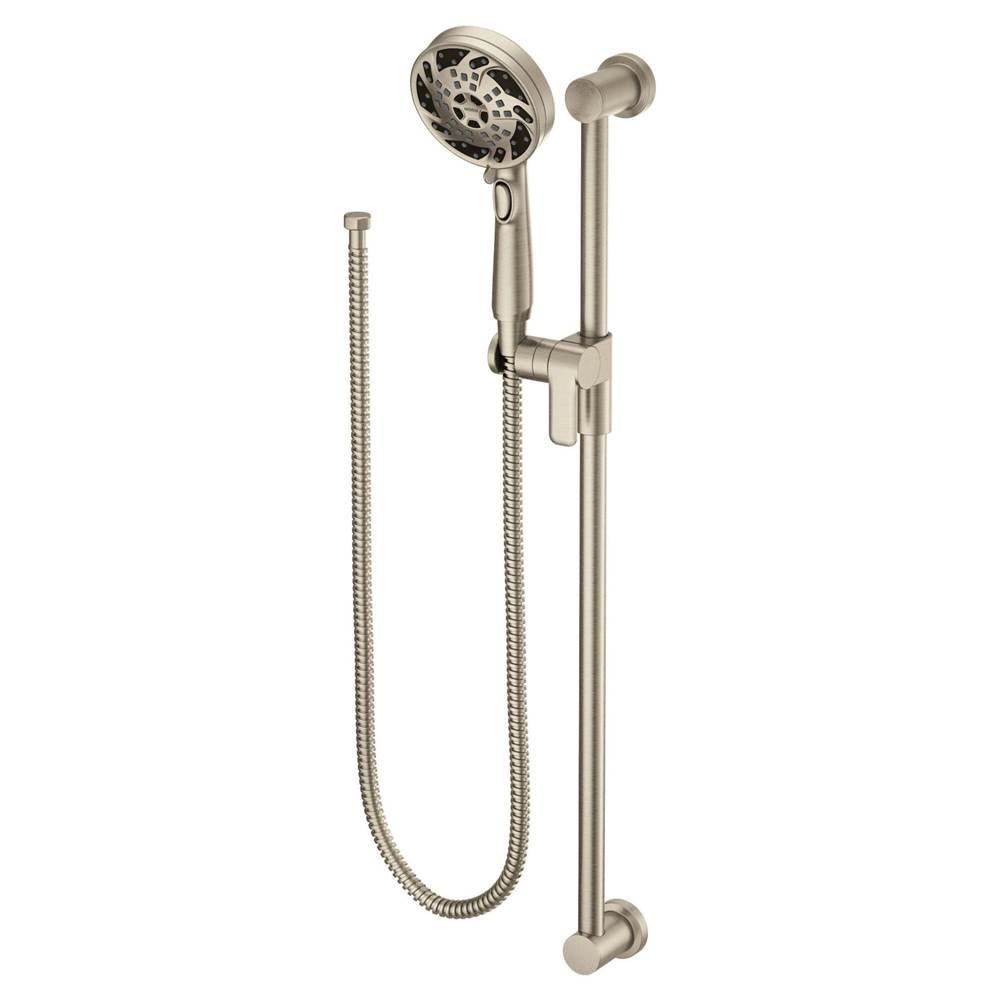 5-Function Massaging Handshower with Toggle Pause, Includes 30-Inch Slide Bar and 69-Inch Hose, Chrome