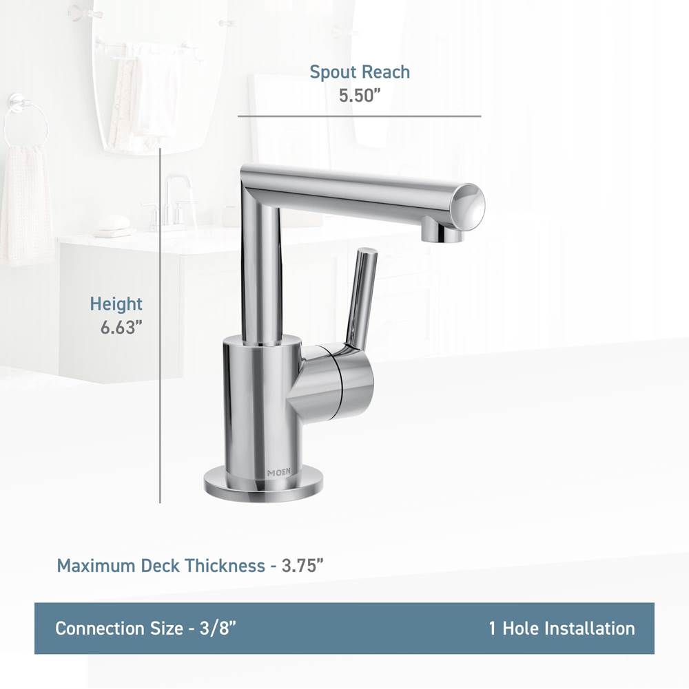 Arris One-Handle Single Hole Modern Bathroom Faucet, Chrome