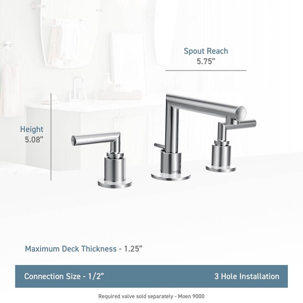 Arris 8 in. Widespread 2-Handle Bathroom Faucet Trim Kit in Chrome (Valve Sold Separately)