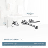 Arris Wall Mount 2-Handle Low-Arc Bathroom Faucet Trim Kit in Chrome (Valve Sold Separately)