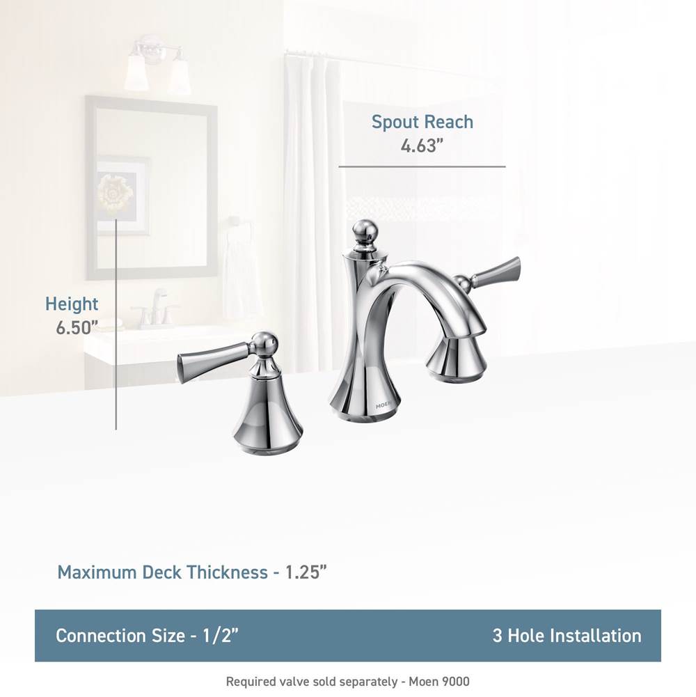 Wynford 8 in. Widespread 2-Handle High-Arc Bathroom Faucet with Lever Handles in Chrome (Valve Sold Separately)