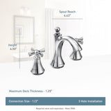 Wynford 8 in. Widespread 2-Handle High-Arc Bathroom Faucet with Cross Handles in Chrome (Valve Sold Separately)