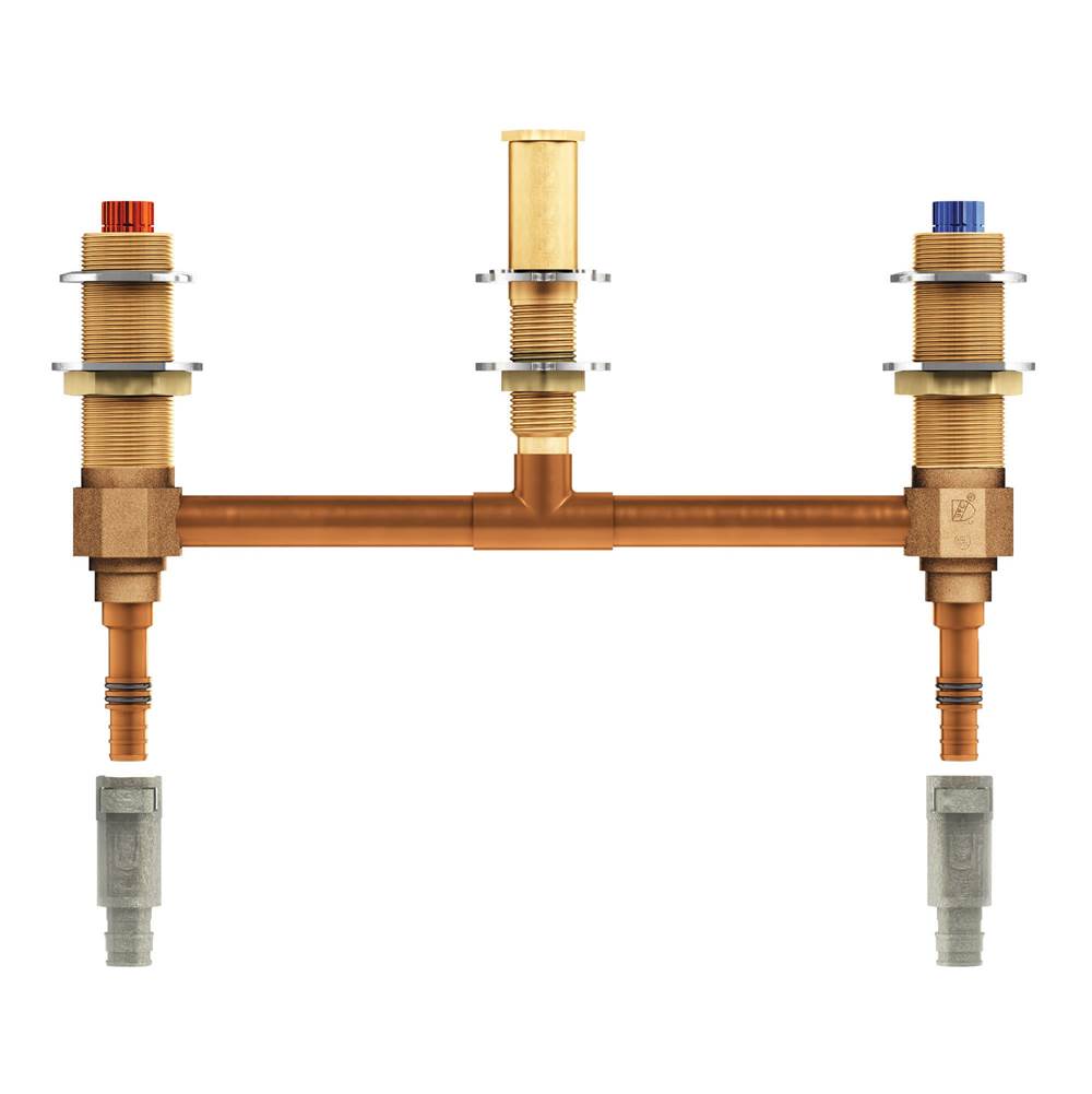 M-Pact Two Handle Roman Tub Valve with 10-Inch Centers 1/2-Inch PEX and 1/2-Inch Cold Expansion PEX Adapters