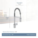 Moen 5923EWC Align Motionsense Wave Sensor Touchless One Handle Pre-Rinse Spring Kitchen Faucet, Brushed Gold