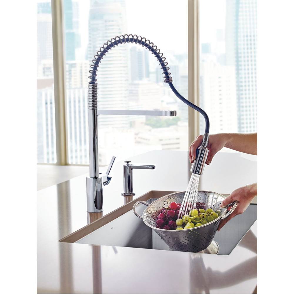 Align One Handle Pre-Rinse Spring Pulldown Kitchen Faucet with Power Boost, Chrome
