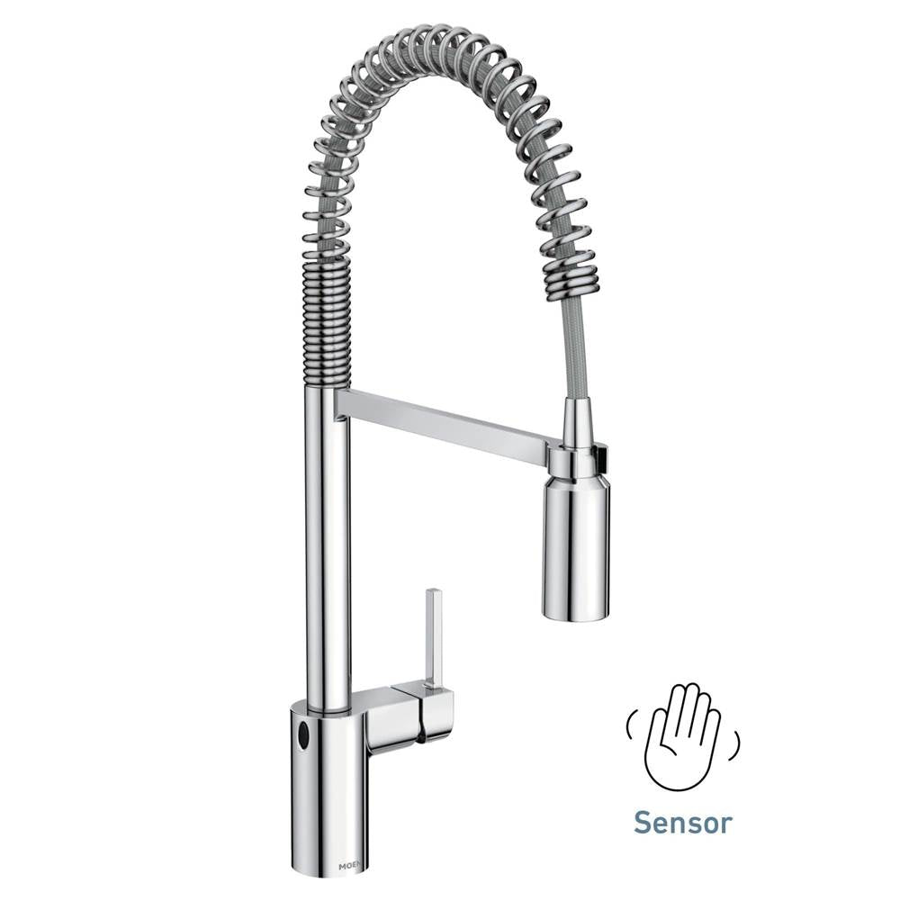 Moen 5923EWC Align Motionsense Wave Sensor Touchless One Handle Pre-Rinse Spring Kitchen Faucet, Brushed Gold
