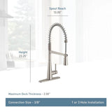 Sleek One Handle Pre-Rinse Spring Pulldown Kitchen Faucet with Power Boost, Chrome