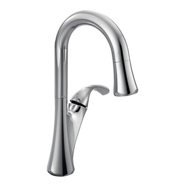 Moen - Chrome one-handle pulldown bar faucet - Chrome
