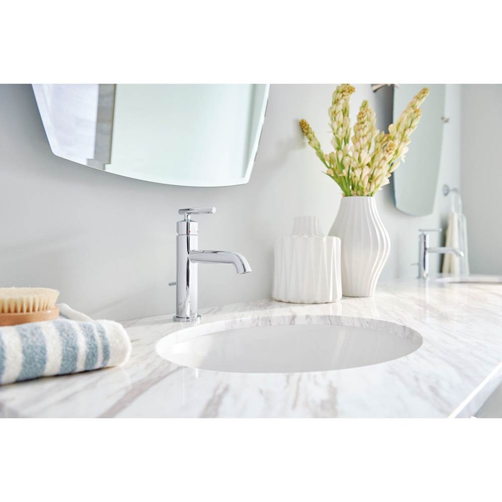 Gibson One-Handle Single Hole Modern Bathroom Sink Faucet with Optional Deckplate, Chrome