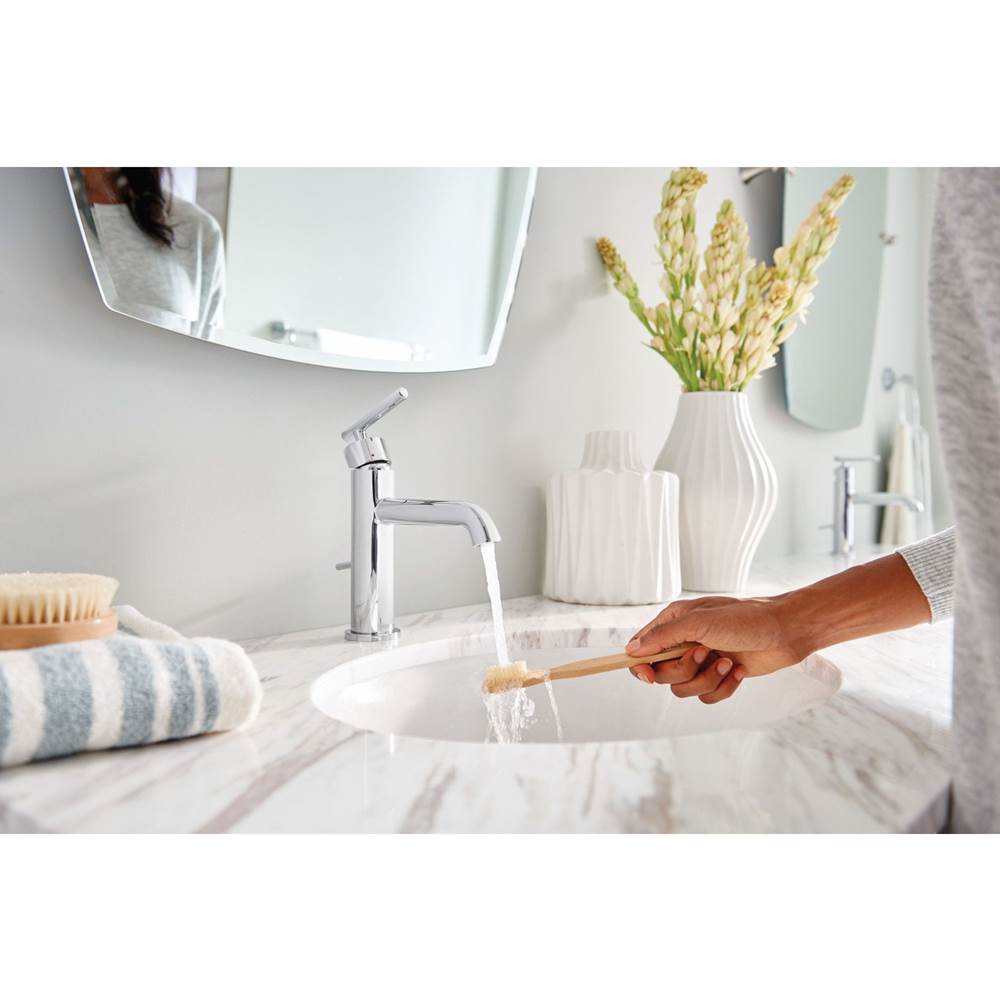 Gibson One-Handle Single Hole Modern Bathroom Sink Faucet with Optional Deckplate, Chrome
