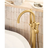 Cia One Handle Freestanding Floor Mount Tub Filler with Handshower in Chrome