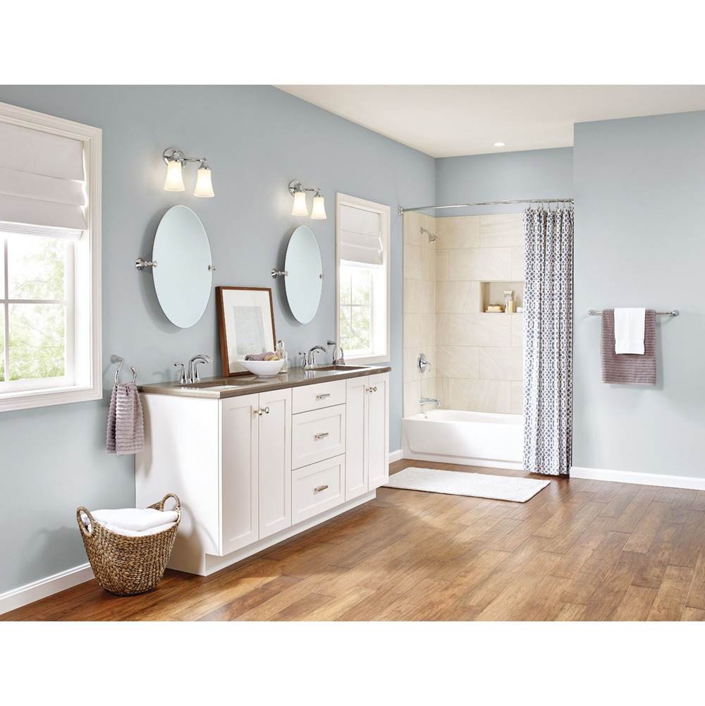 Glyde Two-Handle High Arc Centerset Bathroom Faucet, Chrome