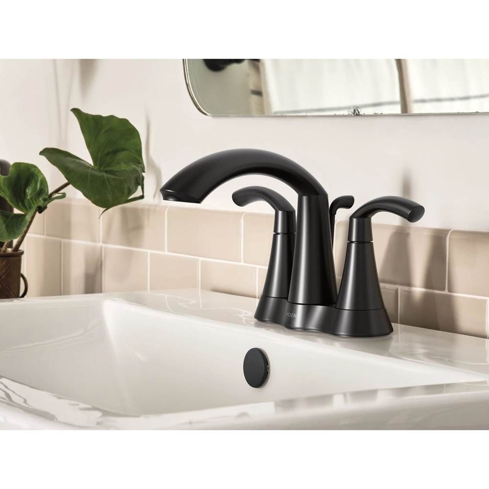 Glyde Two-Handle High Arc Centerset Bathroom Faucet, Chrome