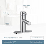 Align One-Handle Modern Bathroom Faucet with Drain Assembly and Optional Deckplate, Chrome
