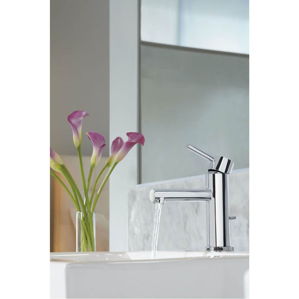 Align One-Handle Modern Bathroom Faucet with Drain Assembly and Optional Deckplate, Chrome