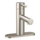 Align One-Handle Modern Bathroom Faucet with Drain Assembly and Optional Deckplate, Chrome