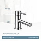 Align One-Handle Single Hole Low Profile Modern Bathroom Faucet with Drain Assembly, Chrome