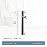 Align One-Handle Single Hole Modern Vessel Sink Bathroom Faucet, Chrome