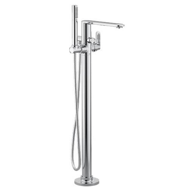 Moen - Chrome one-handle tub filler includes hand shower - Chrome