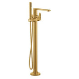 Moen - Brushed gold one-handle tub filler includes hand shower - Brushed Gold