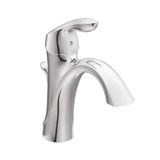 Eva One-Handle Single Hole Bathroom Sink Faucet with Optional Deckplate, Chrome