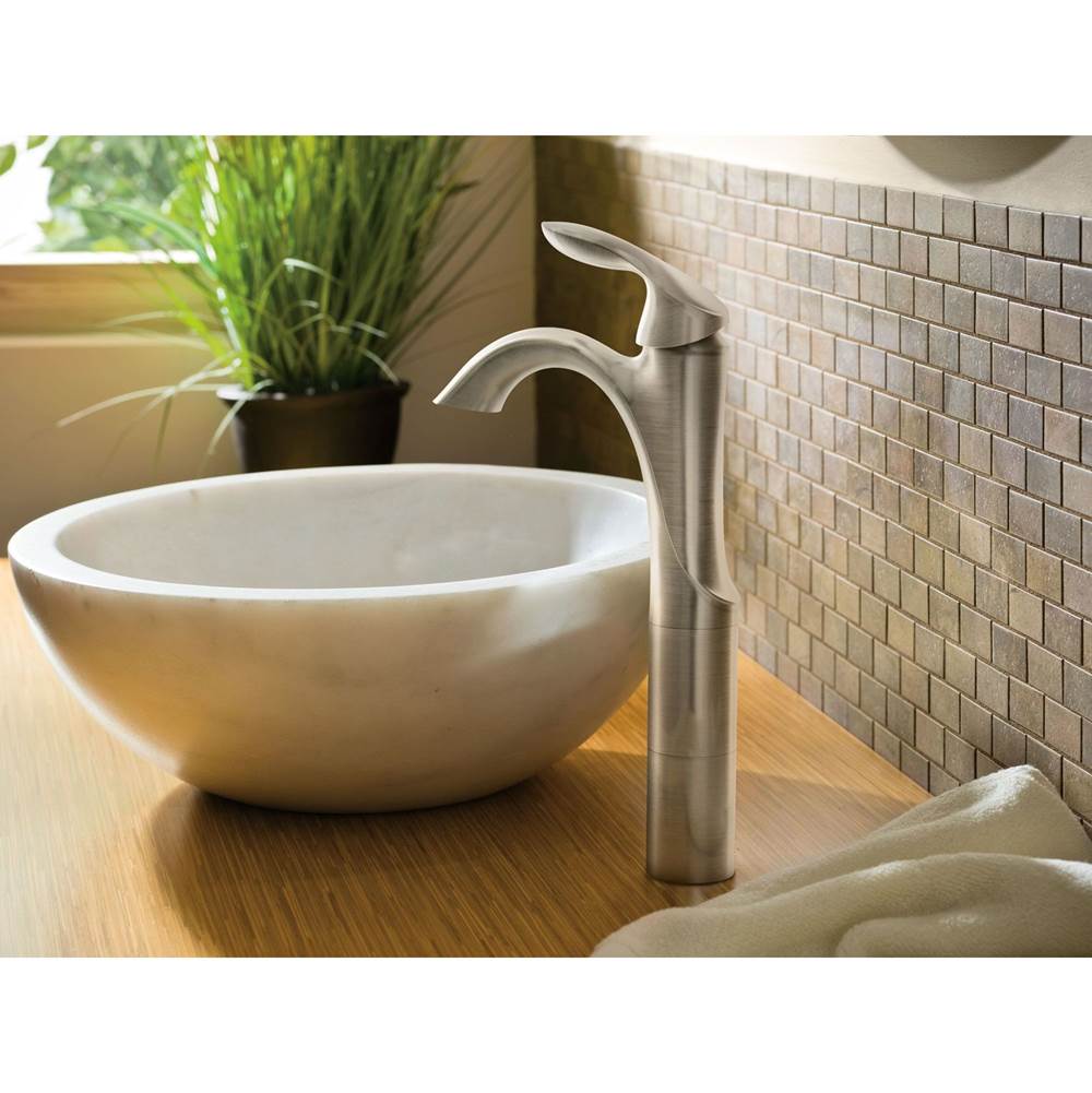 Eva One-Handle Single Hole Bathroom Sink Faucet with Optional Deckplate, Chrome