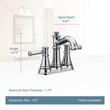 Belfield Two-Handle Centerset Bathroom Faucet, Chrome