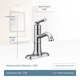 Belfield One-Handle Bathroom Sink Faucet with Drain Assembly and Optional Deckplate, Chrome