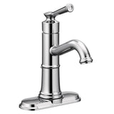 Belfield One-Handle Bathroom Sink Faucet with Drain Assembly and Optional Deckplate, Chrome