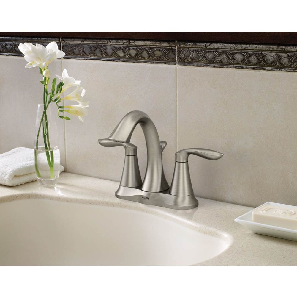 Eva Two-Handle Centerset Bathroom Sink Faucet with Drain Assembly, Chrome