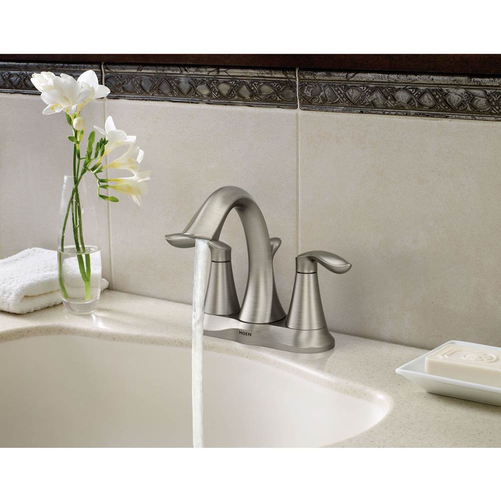 Eva Two-Handle Centerset Bathroom Sink Faucet with Drain Assembly, Chrome