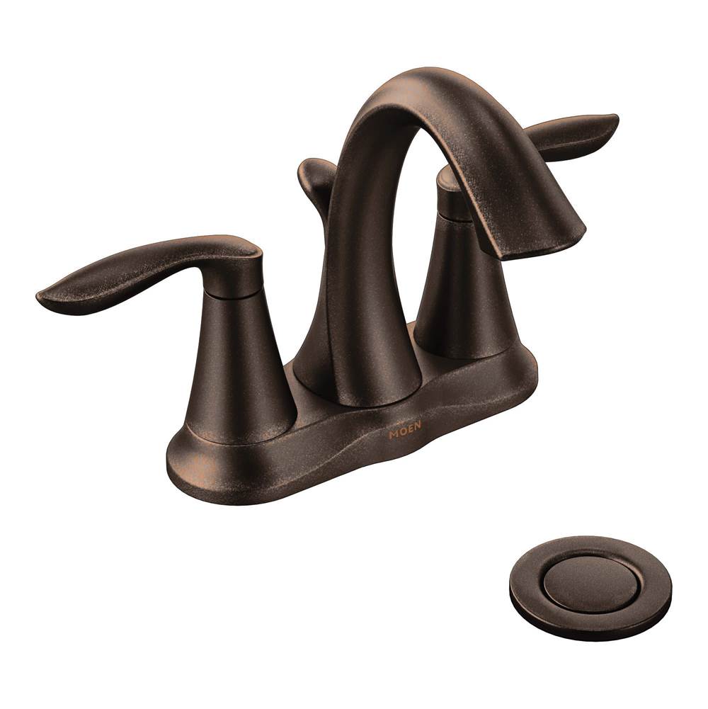 Eva Two-Handle Centerset Bathroom Sink Faucet with Drain Assembly, Chrome