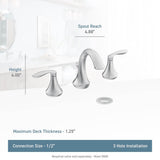 Eva 8 in. Widespread 2-Handle High-Arc Bathroom Faucet Trim Kit in Chrome (Valve Sold Separately)