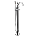 Wynford One-Handle Freestanding Floor Mount Tub Filler with Handshower, Includes Interchangeable Handle, Chrome