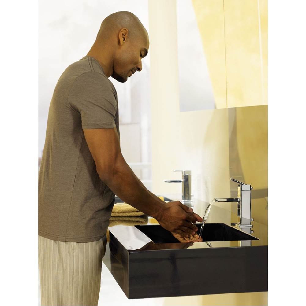 90 Degree One-Handle Modern Bathroom Faucet with Drain Assembly, Chrome